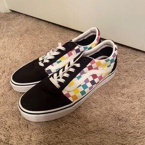 Women’s Vans Rainbow Checkered Shoes